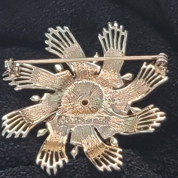 Ceil Chapman Signed Vintage Large Beautiful Flower Starburst Brooch Pin - Picture 5 of 6